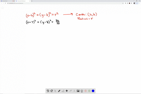 find-the-center-and-the-radius-of-each-circle-x72y-82frac3625