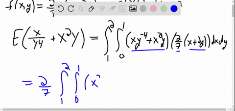 if-the-joint-density-function-of-x-and-y-is-given-by-fx-yleftbeginarrayll-frac27x2-y-0x11y2-0-text-e