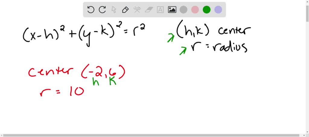 SOLVED:Write the standard form of the equation of the circle with the ...
