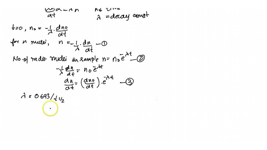 SOLVED:A sample of radioactive material is found initially to have an ...