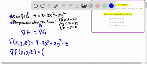 find-a-point-on-the-surface-z8-3-x2-2-y2-at-which-the-tangent-plane-is-perpendicular-to-the-line-x2-