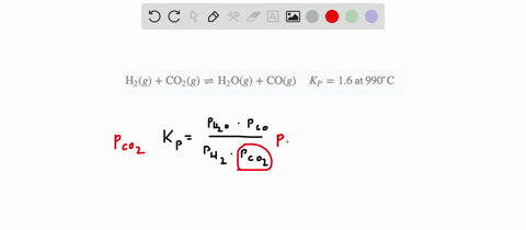 what-is-the-pressure-of-mathrmco_2-in-a-mixture-at-equilibrium-that-contains-050-atm-mathrmh_2-20-at