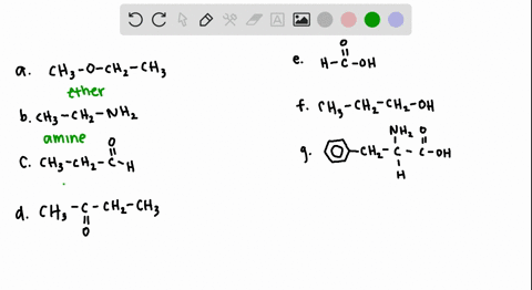 classify-each-of-the-following-molecules-as-alcohol-aldehyde-ketone-carboxylic-acid-amine-or-ether