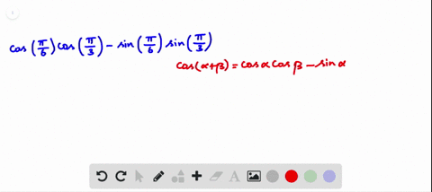 simplify-each-expression-by-using-sum-or-difference-identities-cos-leftfracpi6right-cos-leftfracpi3r