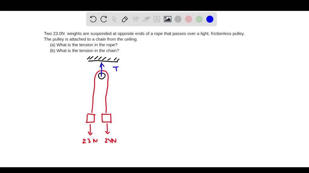 SOLVEDTwo 23.0N weights are suspended at opposite ends of a rope that