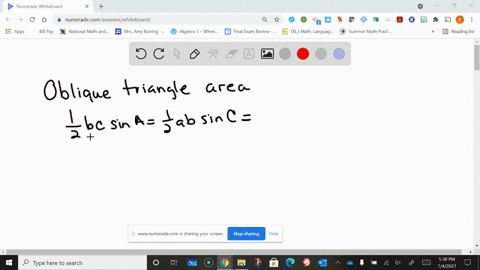 fill-in-the-blanks-the-area-of-an-oblique-triangle-is-given-by-frac12-b-c-sin-afrac12-a-b-sin-c_____