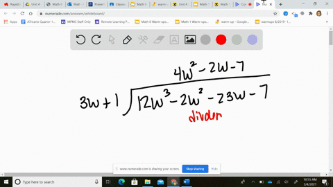 label-the-dividend-divisor-and-quotient-of-beginarraycquadquadquadquadquadquadquad4-w2-2-w-73-w-1-ov