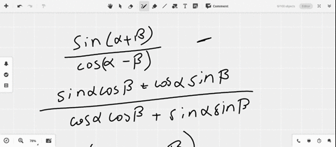 derive-the-identity-check-using-a-graphing-calculator-fracsin-alphabetacos-alpha-betafractan-alphata