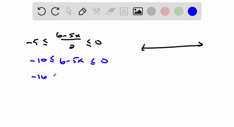 graph-the-solution-set-and-write-it-using-interval-notation-5-leq-frac6-5-x2-leq-0