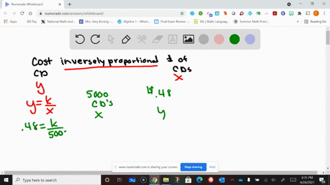 use-a-variation-model-to-solve-for-the-unknown-value-the-unit-cost-of-producing-cds-is-inversely-pro