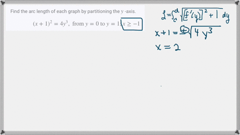 find-the-arc-length-of-each-graph-by-partitioning-the-y-axis-x124-y3-text-from-y0-text-to-y1-x-geq-1