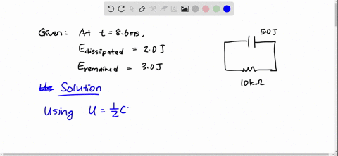 a-capacitor-is-charged-until-it-holds-50-mathrmj-of-energy-it-is-then-discharged-by-connecting-it-ac