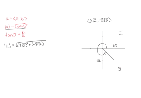 find-the-magnitude-and-direction-angle-for-each-vector-see-example-1-langle-8-sqrt2-8-sqrt2rangle