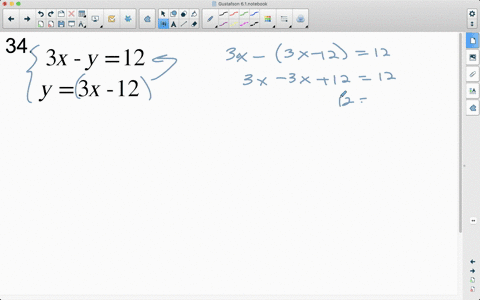 solve-each-system-by-substitution-if-possible-leftbeginarrayl3-x-y12-y3-x-12endarrayright
