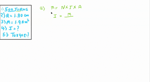 a-circular-coil-of-500-turns-has-a-radius-of-190-mathrmcm-a-calculate-the-current-that-results-in-a-