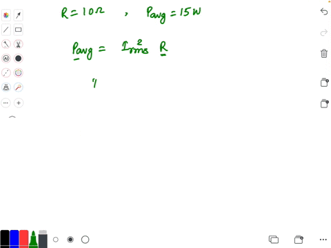 how-much-ac-rms-current-must-be-in-a-10-omega-resistor-to-produce-an-average-power-of-15-mathrmw