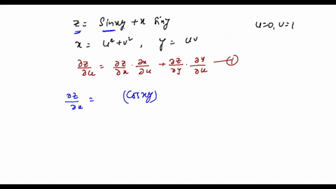 beginarrayltext-find-quad-partial-z-partial-u-quad-text-when-quad-u0-v1-quad-text-if-quad-zsin-x-y-2