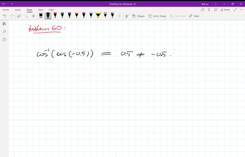 SOLVEDEvaluate cos^1[cos(0.5)] with a calculator set in radian mode