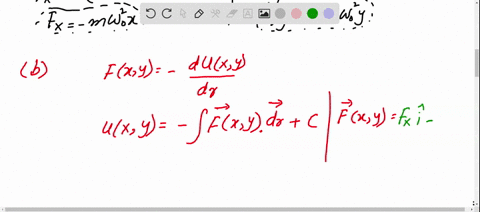 a-particle-with-mass-m-is-acted-on-by-a-conservative-force-and-moves-along-a-path-given-by-xx_0-cos-
