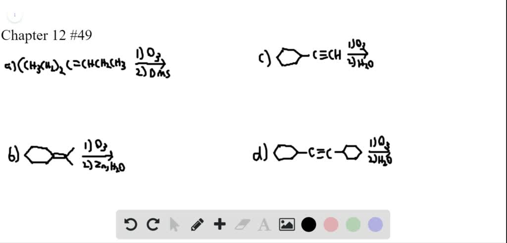 SOLVED:Draw The Products Formed In Each Oxidative Cleavage.