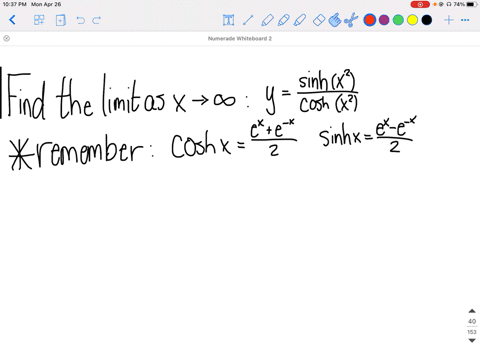 find-the-limit-of-the-function-as-x-rightarrow-infty-fracsinh-leftx2rightcosh-leftx2right-4