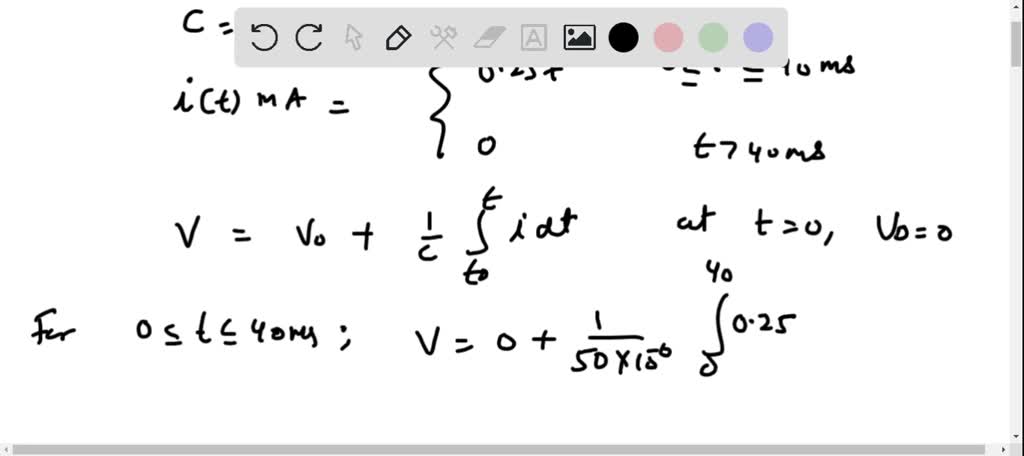 SOLVED:The waveform for the current in a 50 - μF capacitor is shown in ...