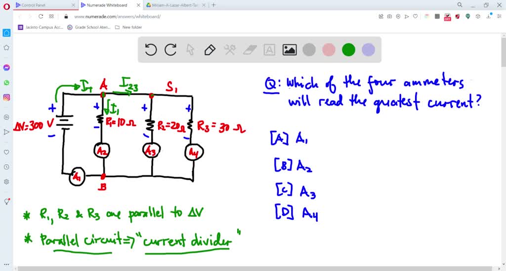 SOLVED: PHYSICS CHEMISTRY MATHEMATICS The reading of ammeter in the ...