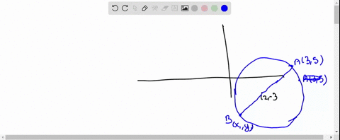 the-centre-of-a-circle-is-mathrmc2-3-and-one-end-of-the-diameter-mathrmab-is-mathrma35-find-the-coor