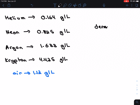 four-balloons-each-with-a-volume-of-10-mathrml-and-a-mass-of-100-mathrmg-are-filled-with-a-different