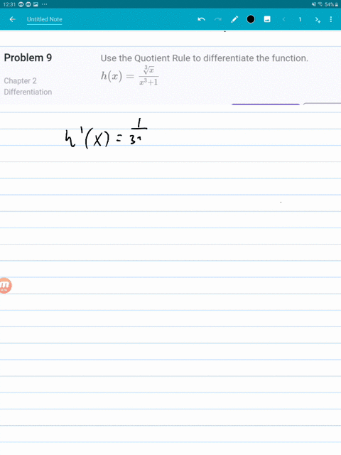 use-the-quotient-rule-to-differentiate-the-function-hxfracsqrt3xx31-2