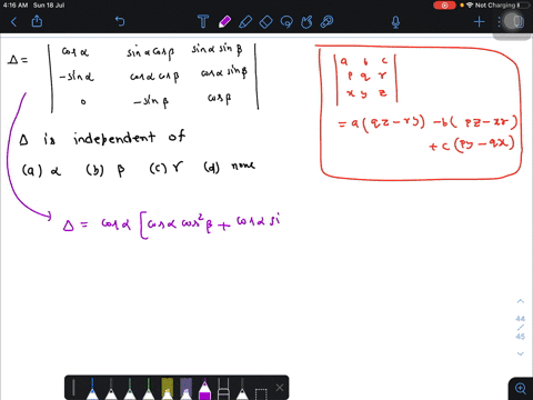 if-deltaleftbeginarrayccccos-alpha-sin-alpha-cos-beta-sin-alpha-sin-beta-sin-alpha-cos-alpha-cos-bet