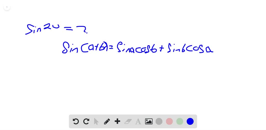 Fill In The Blank To Complete The Trigonometric Formula Sin2u Numerade