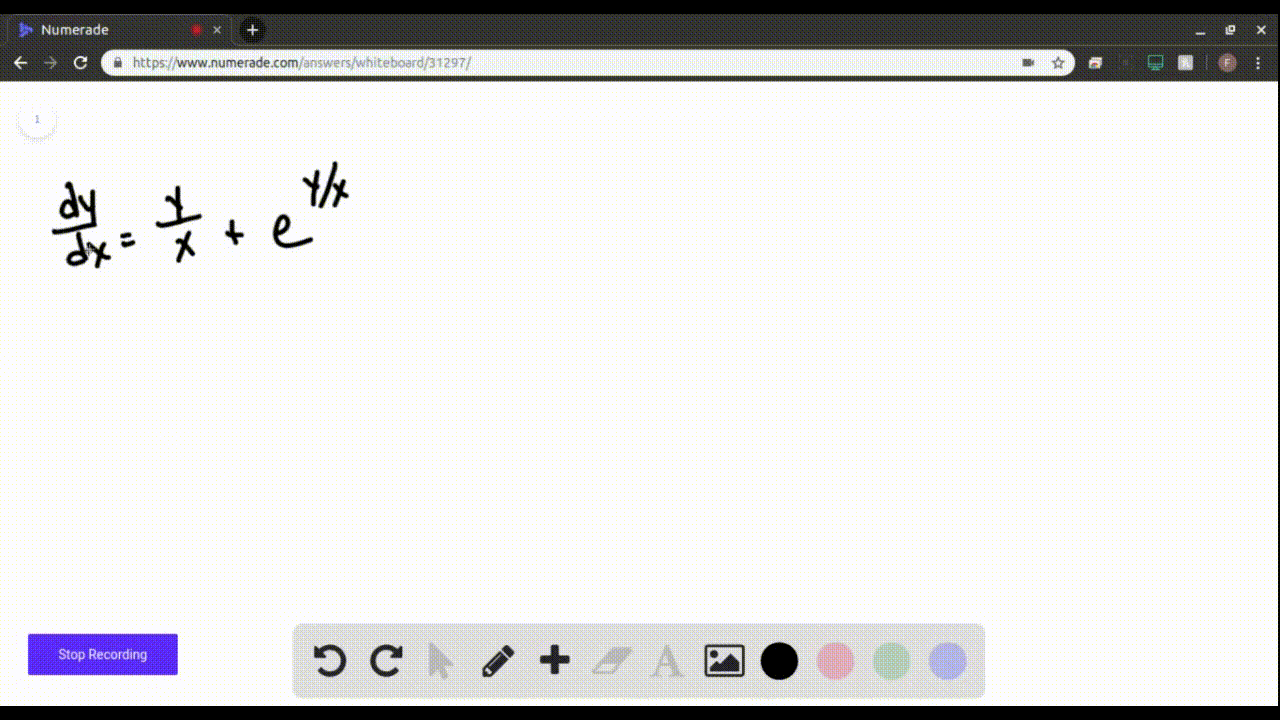 SOLVED:Solve the differential equation x y ^ ' = y + x e ^ y / x by ...