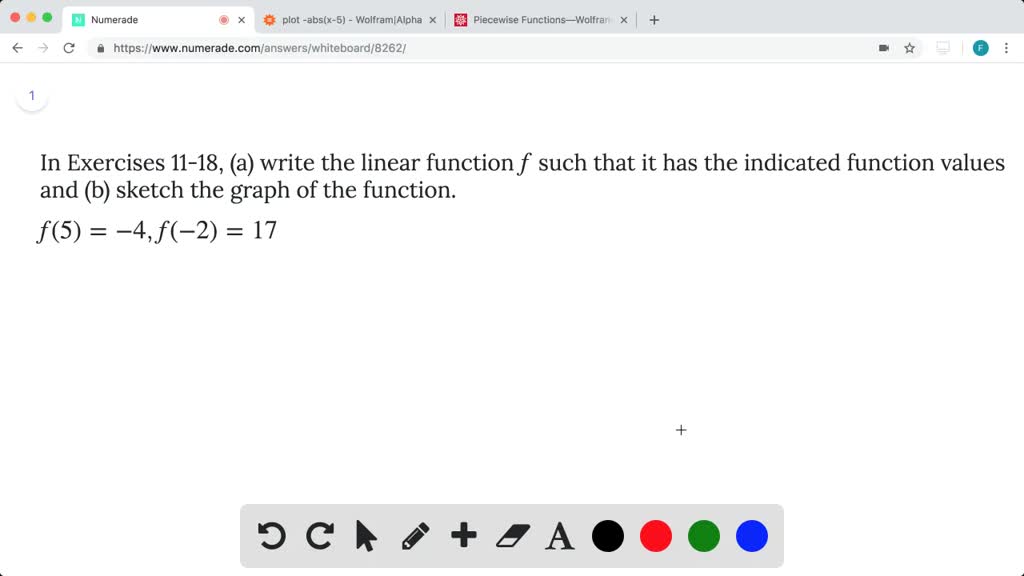 In Exercises 11 18 A Write The Linear Function F Such That It Has The Indicated Function Values An 3