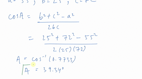 use-the-law-of-cosines-to-solve-the-triangle-round-your-answers-to-two-decimal-places-a55-quad-b25-q