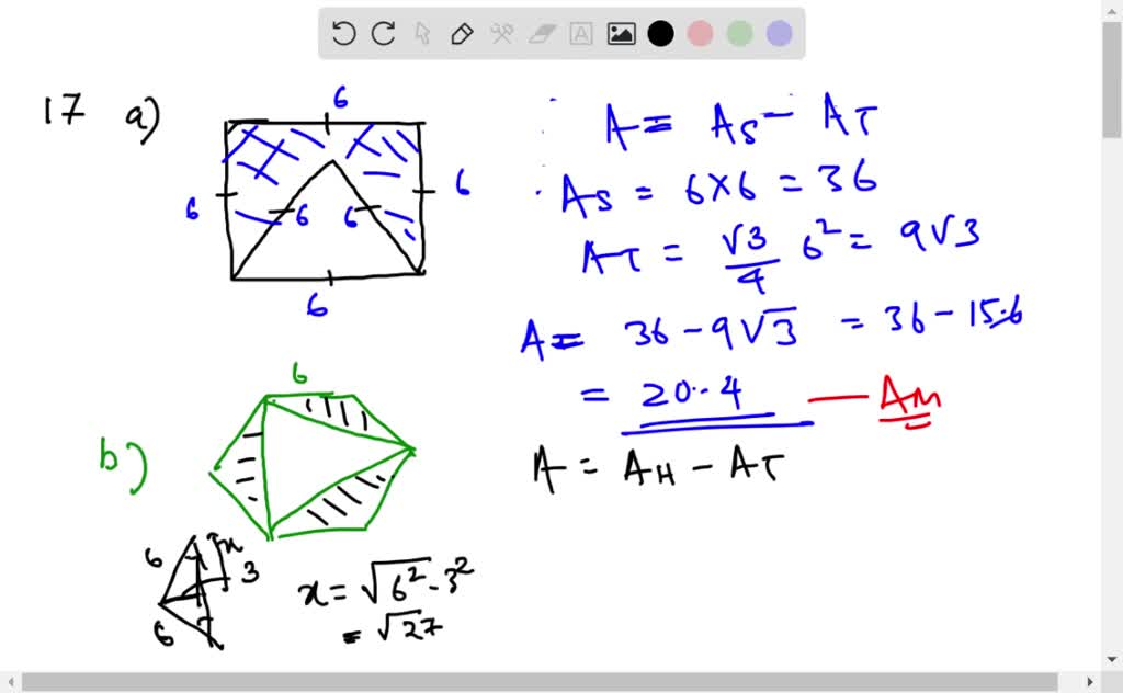 find the area of the shaded polygon