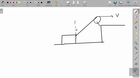a-block-is-dragged-on-a-smooth-plane-with-the-help-of-a-rope-which-moves-with-a-velocity-v-as-shown-