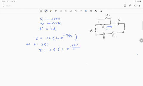 at-t0-s_2-is-closed-at-t2-r-c-s_1-is-closed-the-charge-on-the-capacitor-is-qt-then-a-q063-c-e-at-t2-