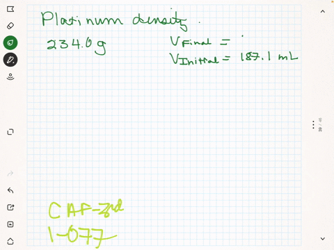 a-piece-of-platinum-metal-weighing-2340-mathrmg-is-placed-in-a-graduated-cylinder-containing-1871-ma