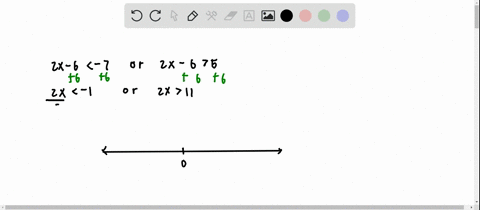 solve-the-inequality-then-graph-its-solution-2-x-6-7-text-or-2-x-65