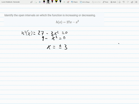 identify-the-open-intervals-on-which-the-function-is-increasing-or-decreasing-hx27-x-x3-2