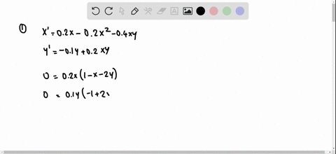 find-and-interpret-all-equilibrium-points-for-the-predator-prey-model-leftbeginarraylxprime02-x-02-x