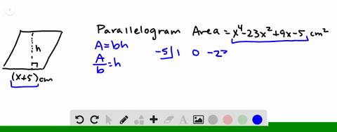 if-the-area-of-a-parallelogram-is-leftx4-23-x29-x-5right-square-centimeters-and-its-base-is-x5-centi