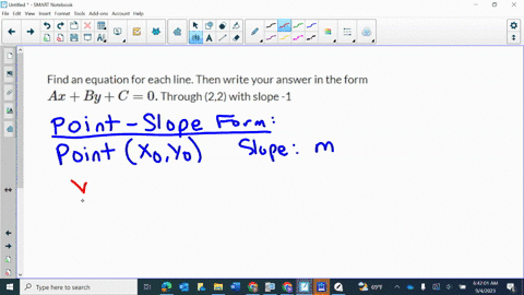 find-an-equation-for-each-line-then-write-your-answer-in-the-form-a-xb-yc0-through-22-with-slope-1-2