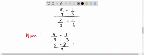 simplify-fracfrac59-frac13frac23frac16