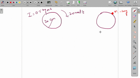 a-wheel-of-moment-of-inertia-0500-mathrmkg-mathrmm2-and-radius-20-cdot-0-mathrmcm-is-rotating-about-