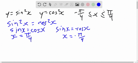 find-the-area-of-the-region-bounded-by-the-given-curves-ysin-2-x-quad-ycos-2-x-quad-pi-4-leqslant-x-