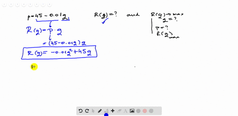 the-demand-equation-for-a-product-is-p45-001-q-write-the-revenue-as-a-function-of-q-and-find-the-qua