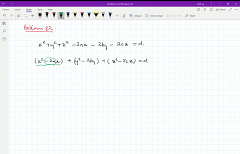 equation-of-a-sphere-for-constants-a-b-c-and-d-show-that-the-equation-x2y2z2-2-a-x-2-b-y-2-c-zd-desc
