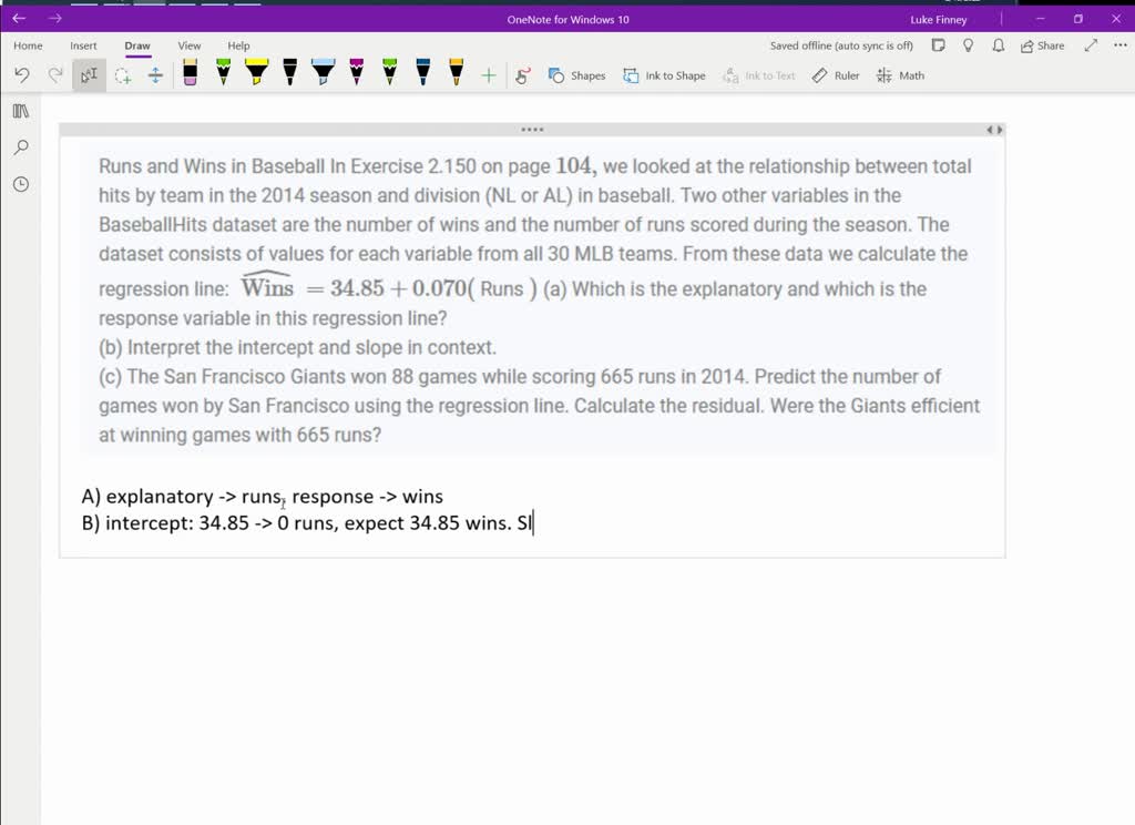 SOLVEDThe table shows the Earned Run Average (ERA) and WHIP rating